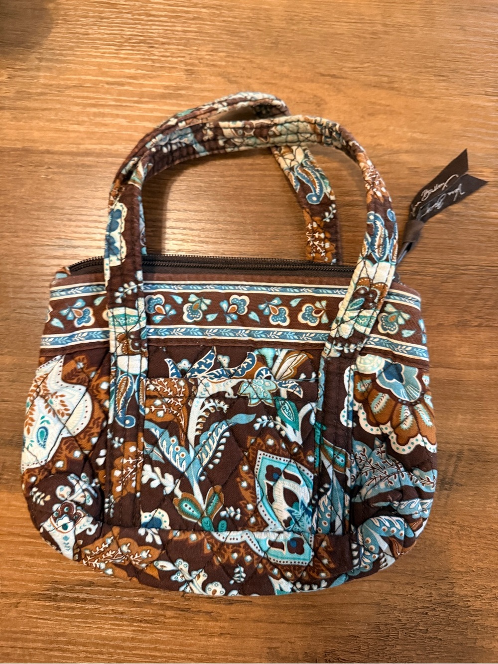 Vera Bradley Java Blue Bitty Betsy MINI Bag Tote Retired Pattern